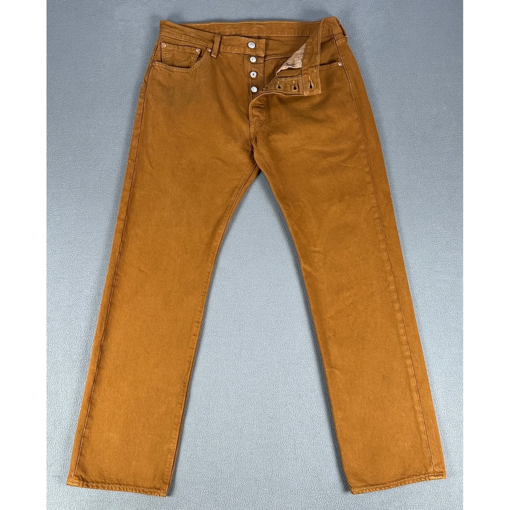 Levis 501 Jeans Mens 33x30 Whiskey Brown Button Fly Original Fit Cotton